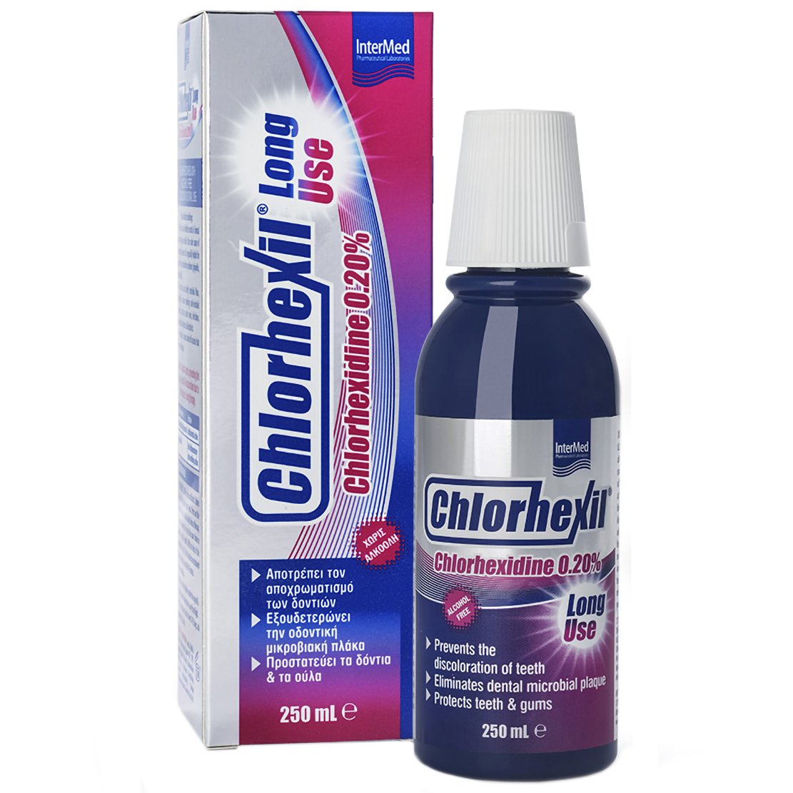 Intermed Chlorhexil 0.20% Mouthwash Long Use Στοματικό Διάλυμα για Ολοκληρωμένη Στοματική Προστασία σε Δόντια & Ούλα 250ml