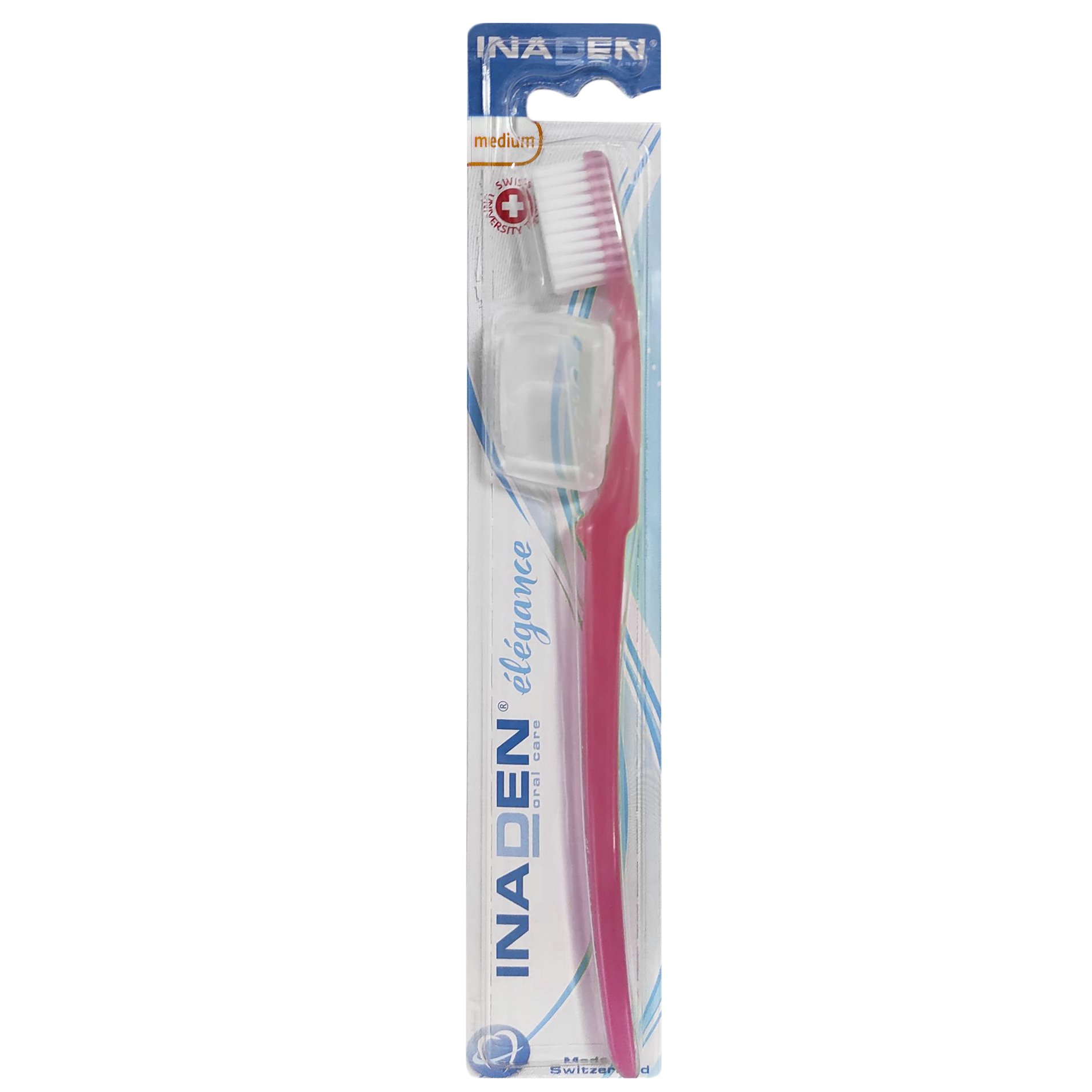 Inaden Elegance Medium Toothbrush Μέτρια Οδοντόβουρτσα για Βαθύ Καθαρισμό με Εργονομικό Σχήμα 1 Τεμάχιο – Ροζ