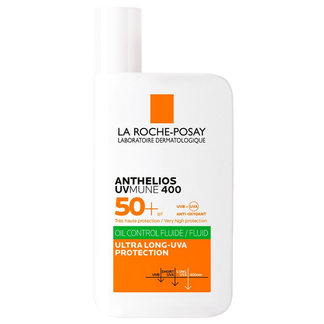 La Roche-Posay Anthelios UVMune 400 Oil Control Fluid Spf50+,Λεπτόρρευστη Αντηλιακή Κρέμα Προσώπου, Πολύ Υψηλής Προστασίας, Κατάλληλη για Λιπαρές Επιδερμίδες 50ml