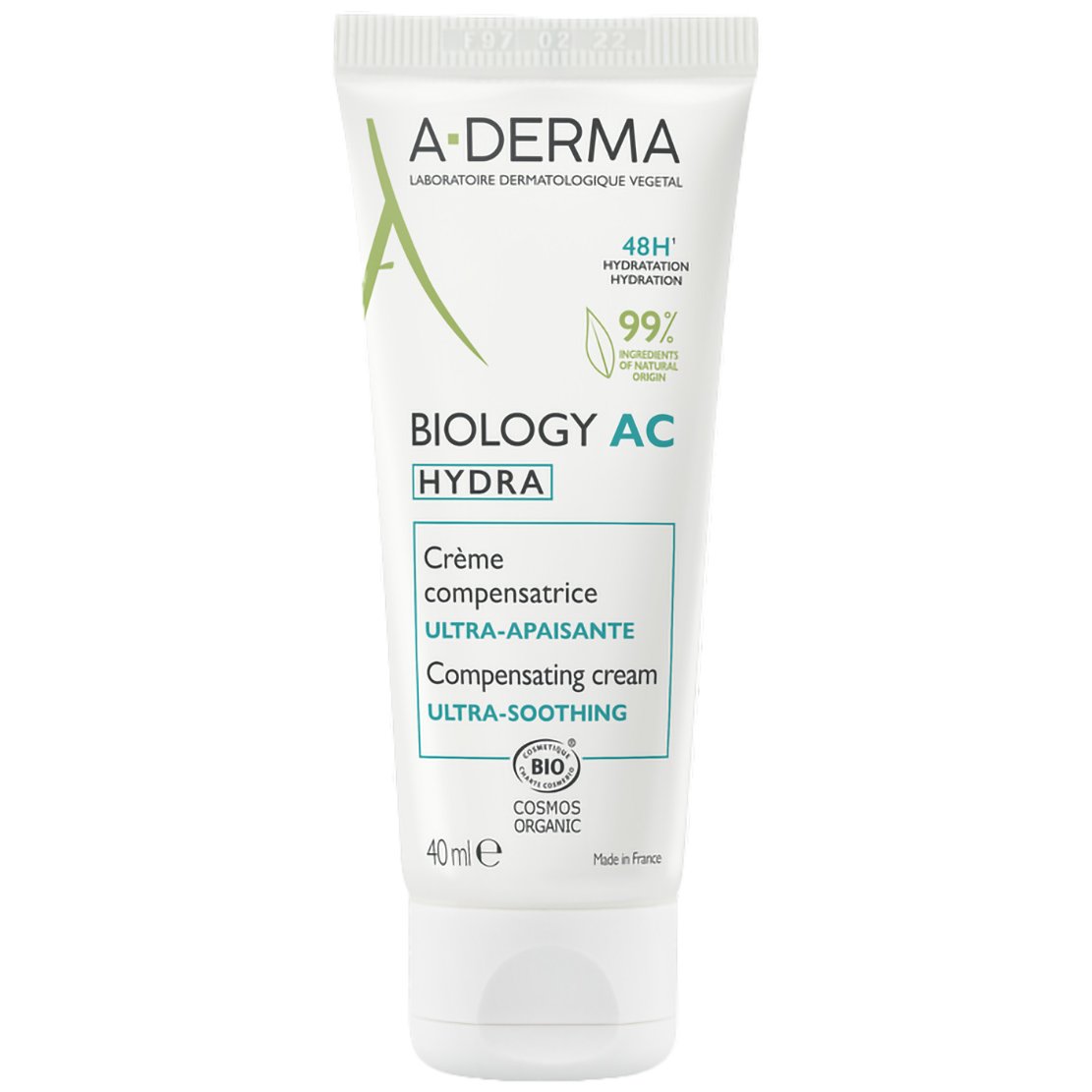 A-Derma Biology-AC Hydra Compensating Καταπραϋντική, Ενυδατική Κρέμα Προσώπου, Κατάλληλη για Ακνεϊκά Δέρματα 40ml