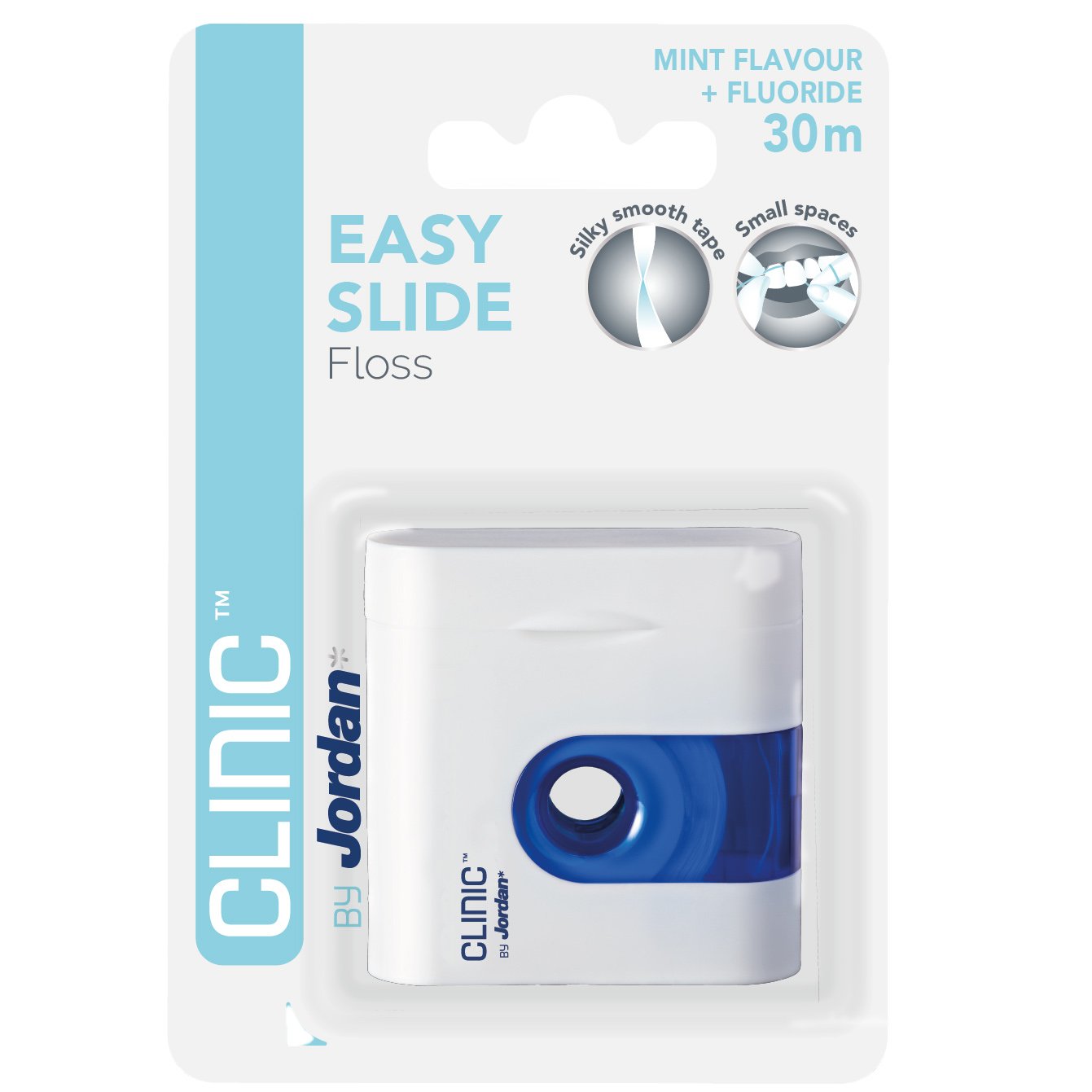 Jordan Clinic Easy Slide Floss Mint Flavour & Fluoride Οδοντικό Νήμα με Φθόριο & Δροσερή Γεύση Μέντας για μια Άνετη Εμπειρία Καθαρισμού 30m