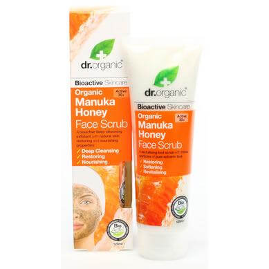 Dr Organic Organic Manuka Honey Face Scrub Κρέμα Απολέπισης Προσώπου με Βιολογικό Μέλι Μανούκα 125ml