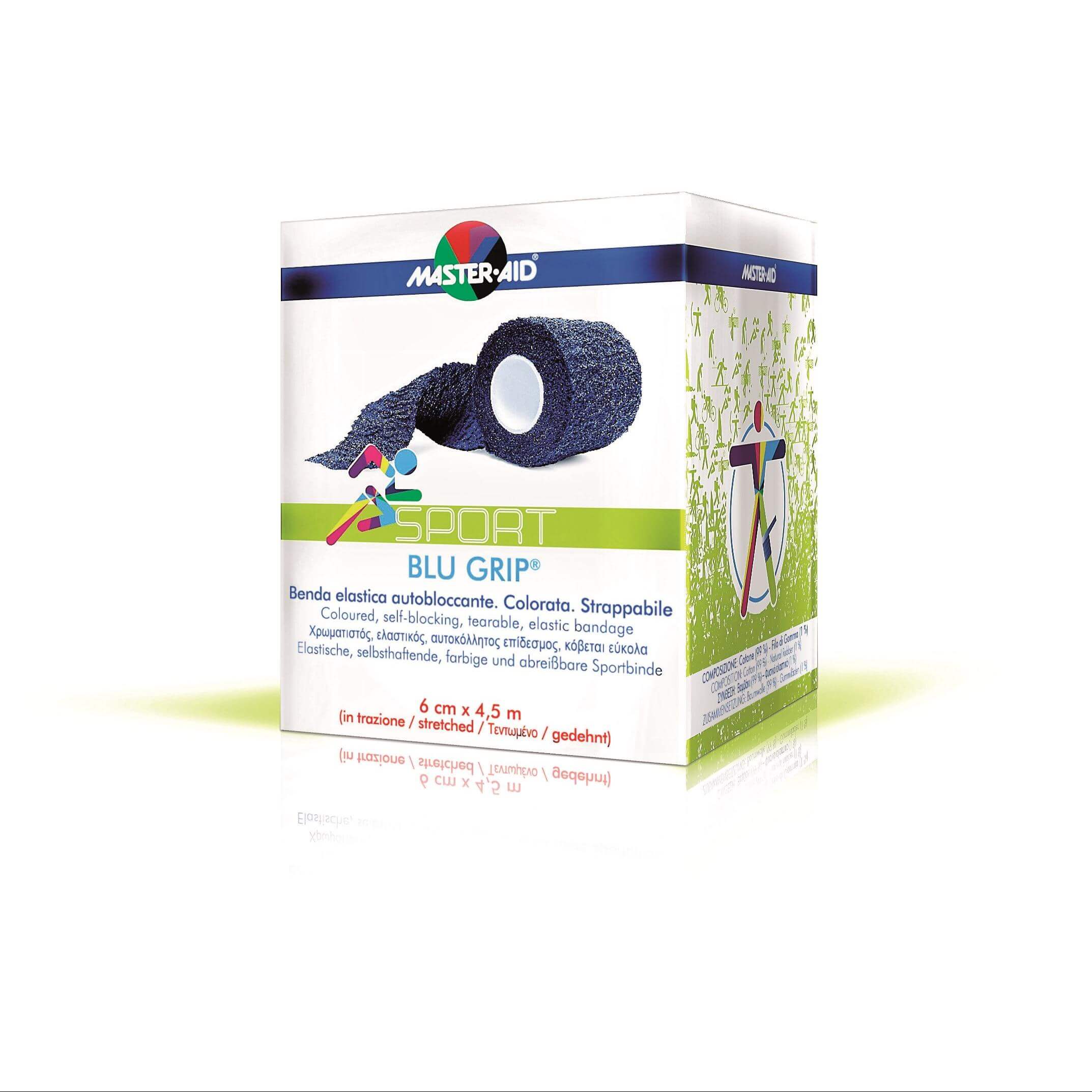 Sport Blu Grip Αυτοκόλλητος Ελαστικός Επίδεσμος 6cm x 4,5m