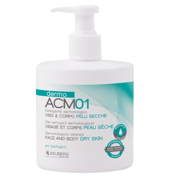 DermoACM 01 Face & Body Cream Dermatological Cleanser Dry Skin Κρέμα Καθαρισμού Προσώπου & Σώματος Κατάλληλη για Ξηρό Δέρμα με Αντλία 300ml
