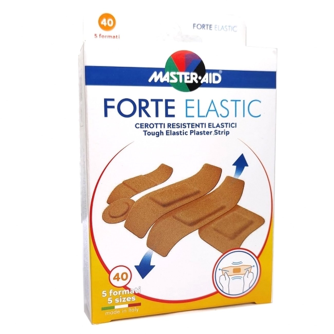Master Aid Forte Elastic Μπεζ Αδιάβροχα, Αυτοκόλλητα, Ελαστικά Επιθέματα σε Διάφορα Μεγέθη 40 Τεμάχια