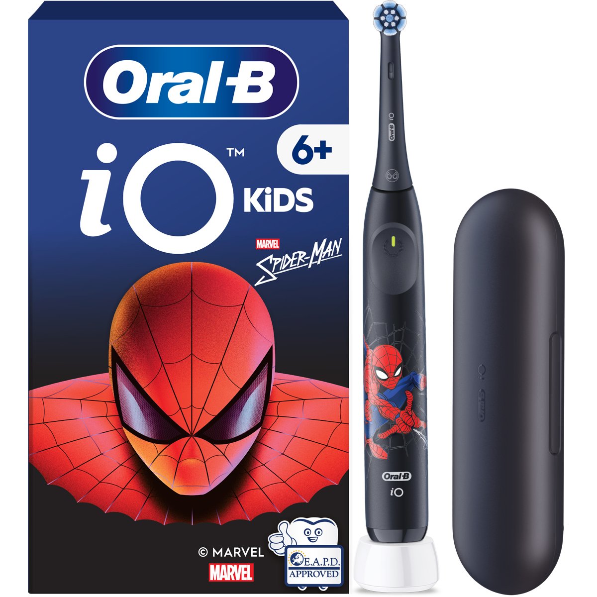 Oral-B Oral-B iO Kids Spiderman 6+ Electric Toothbrush Ηλεκτρική Οδοντόβουρτσα με 3 Λειτουργίες Βουρτσίσματος & Χρονοδιακόπτη Μουσικής 2 Λεπτών για Παιδιά από 6 Ετών, & Θήκη Ταξιδίου 1 Τεμάχιο