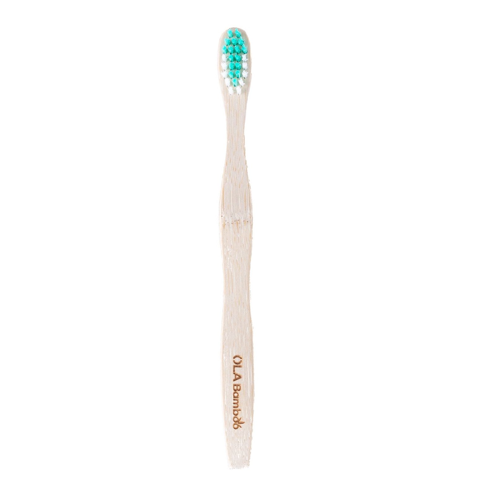 OLABamboo Kids Toothsrush Turquoise, White Παιδική Οδοντόβουρτσα Από 100% Μπαμπού Μαλακή Τυρκουάζ, Άσπρο 1 Τεμάχιο