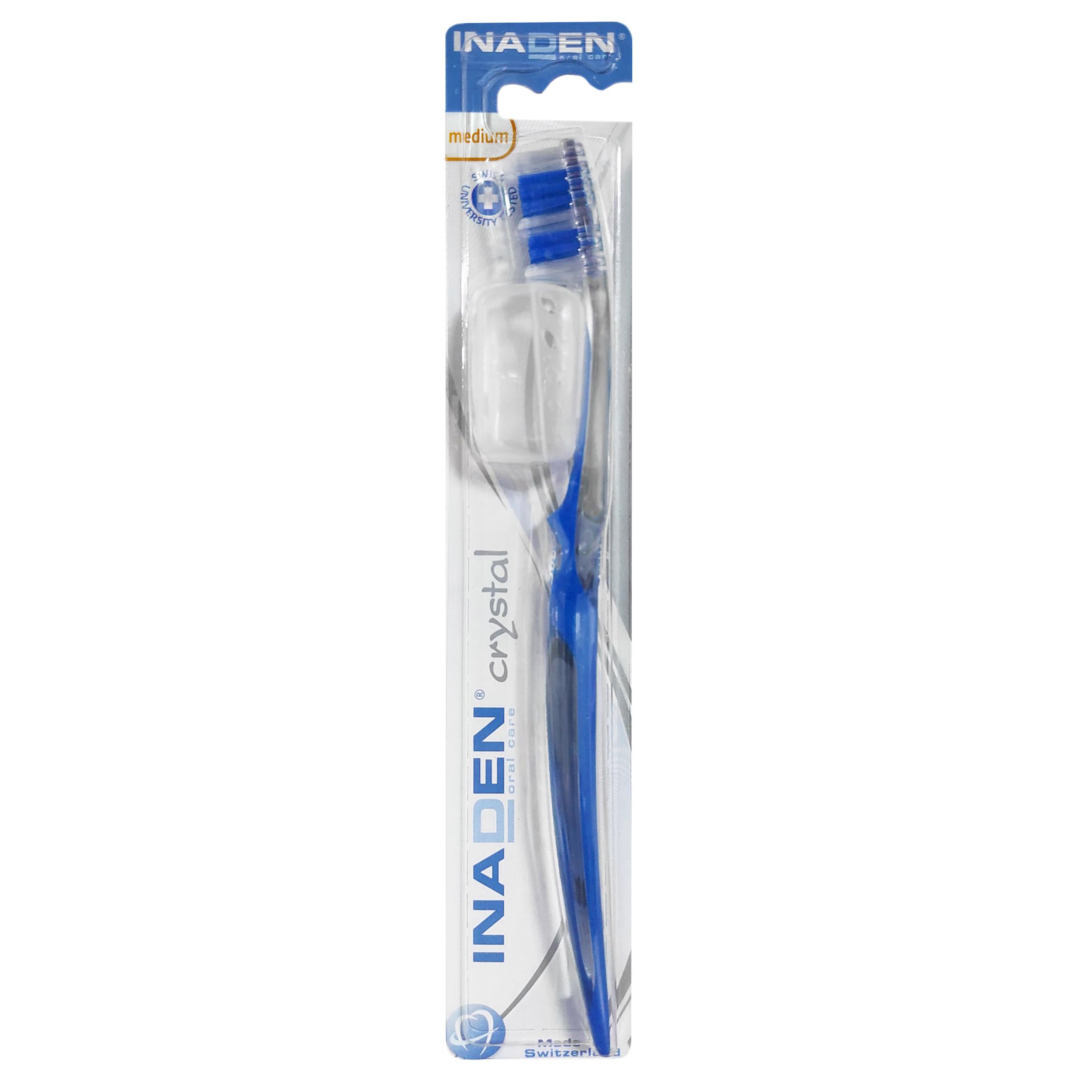 Inaden Crystal Medium Toothbrush Μέτρια Οδοντόβουρτσα για Βαθύ Καθαρισμό 1 Τεμάχιο – Μπλε