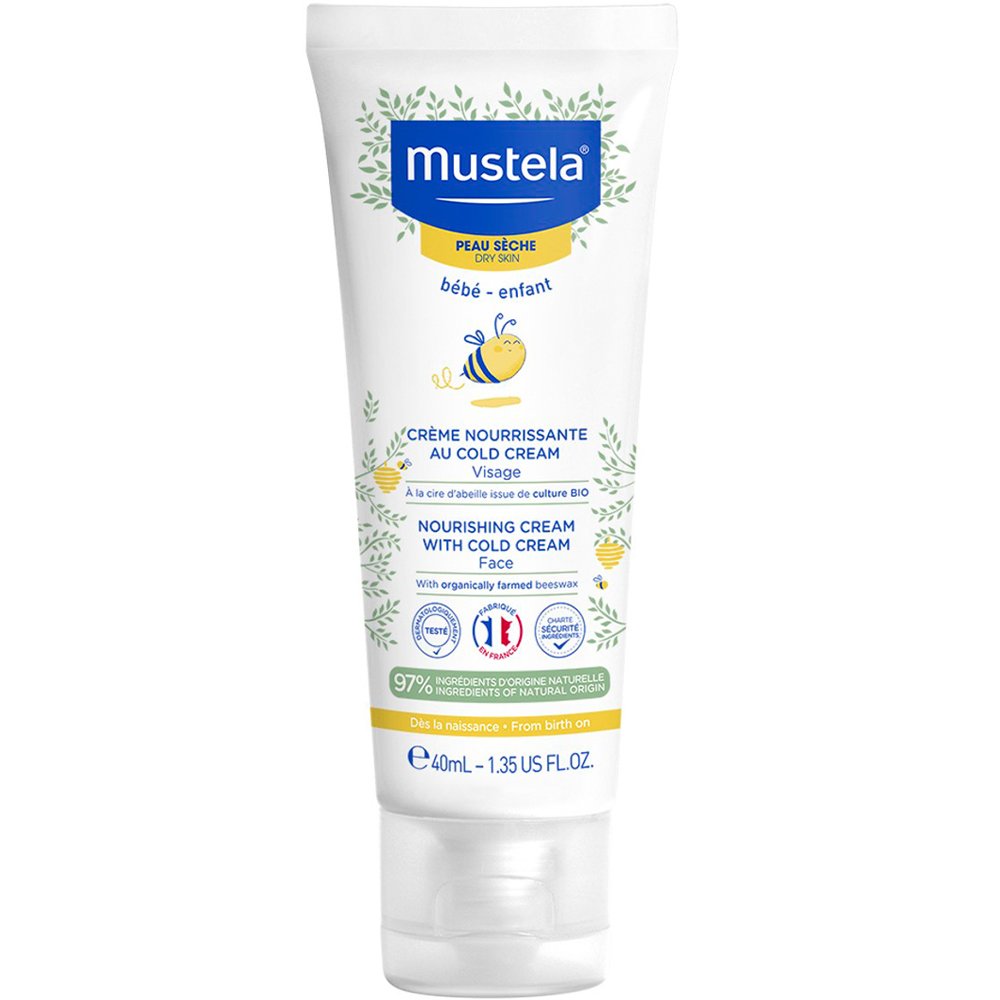 Mustela Cold Cream Nourishing Face Cream Βρεφική Ενυδατική Κρέμα Προσώπου για Ξηρές Επιδερμίδες με Βιολογικό Κερί Μέλισσας 40ml