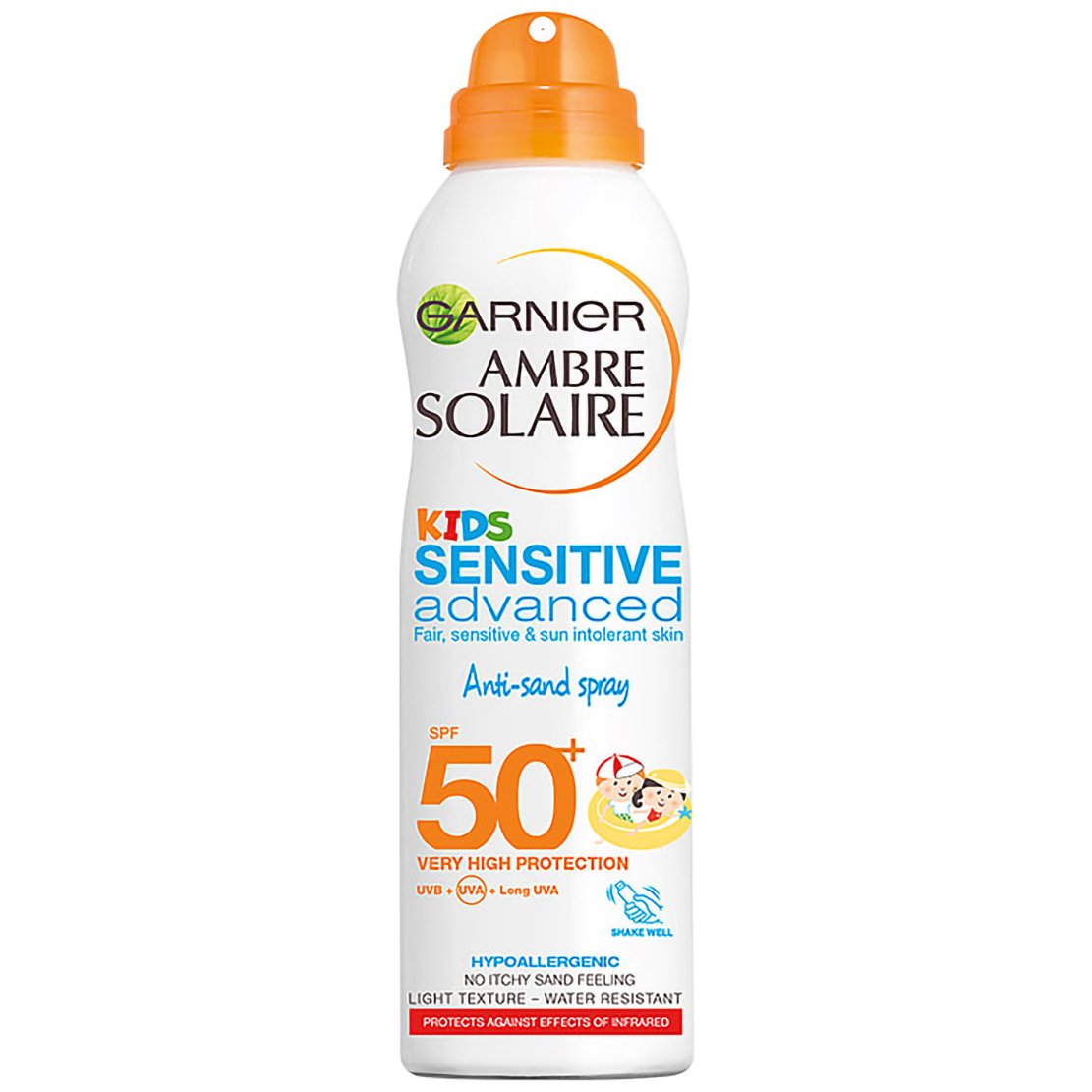 Garnier Garnier Ambre Solaire Kids Sensitive Advanced Anti-Sand Spray Spf50 Παιδικό Αντηλιακό Πολύ Υψηλής Προστασίας, Κατάλληλο για Ευαίσθητες Επιδερμίδες 200ml