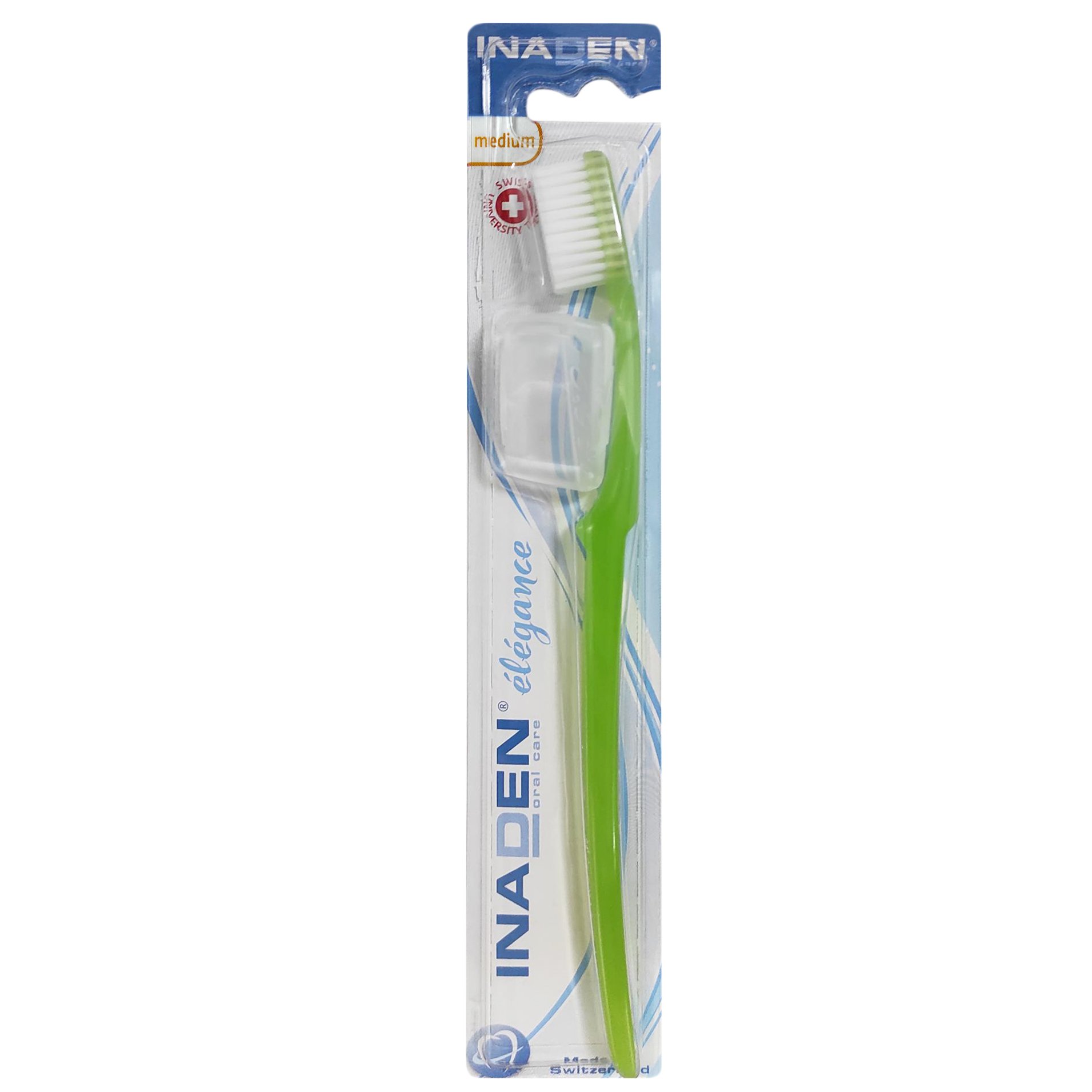 Inaden Elegance Medium Toothbrush Μέτρια Οδοντόβουρτσα για Βαθύ Καθαρισμό με Εργονομικό Σχήμα 1 Τεμάχιο – Πράσινο
