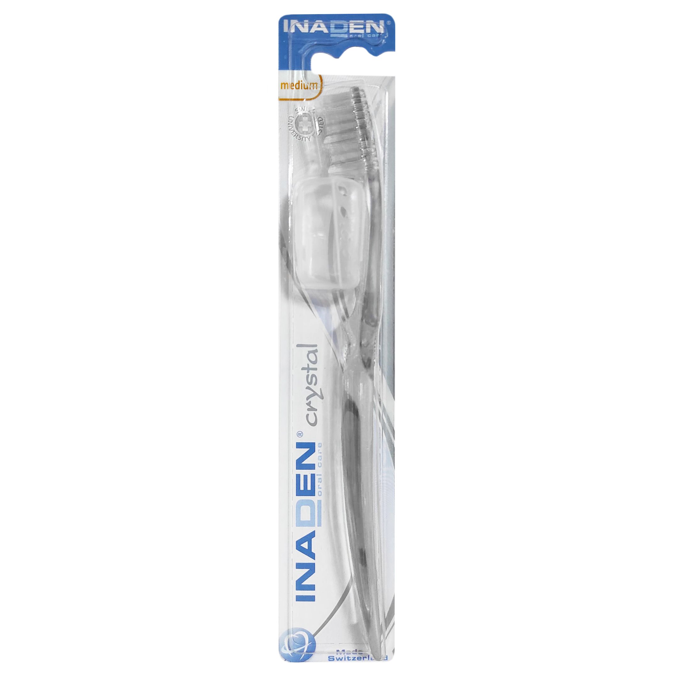 Inaden Crystal Medium Toothbrush Μέτρια Οδοντόβουρτσα για Βαθύ Καθαρισμό 1 Τεμάχιο – Άσπρο